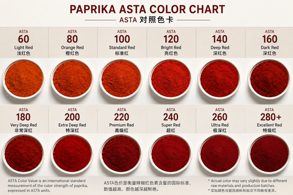Paprika ASTA scale